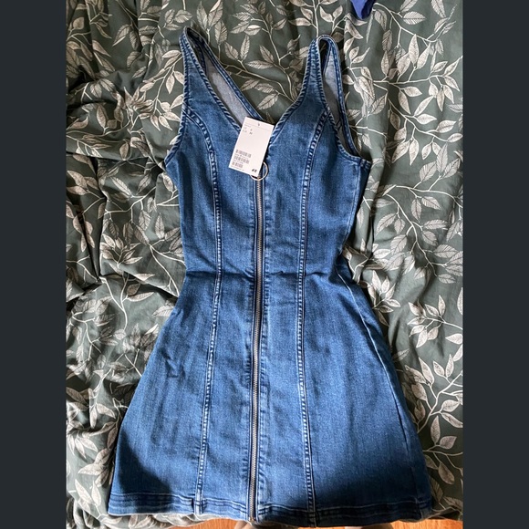 NWT zip denim dress - Picture 1 of 4